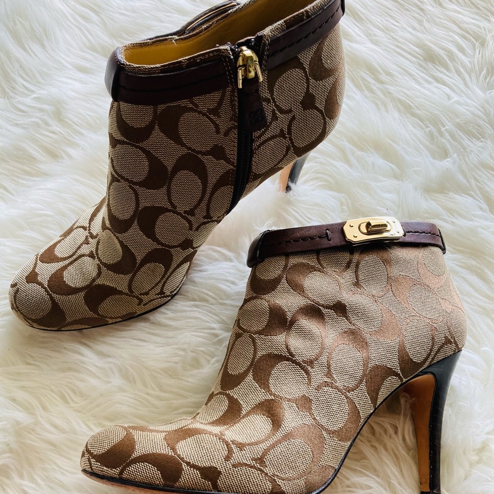 Coach Monogram Ankle Booties